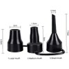 Black Air Pump Replacement Nozzles, Plastic Nozzles for Inflatables, 3