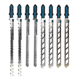 Spyder 300037 Jig Saw Variety Pack, T-Shank, 8-Piece,Silver