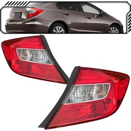 EPIC LIGHTING OE Style Halogen Tail Lights Assembly Replacement for HONDA 2012 CIVIC 4D [ HO2800180 HO2801180 33550TR0A01 33500TR0A01 ] Pair