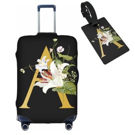 Tuizumy Alphabet Decorative Z Suitcase Protectors Elastic Washable Luggage Covers With Concealed Zippers For 18-32 Inch Luggage, A, XL: Fits 29-32 Inch, Letter