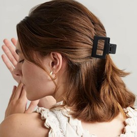 ATODEN Small Black Hair Clips Mini Claw Clips for Thin Hair 8Pcs Cute Hair Clips 2'' Square Claw Clips 1.5'' Double Row Teeth Matte Medium Black Hair Clips for Thick Thin Fine Short Hair Claws Rectangle Jaw Clips Nonslip Hair Clamps Hair Accessories Gifts for Women