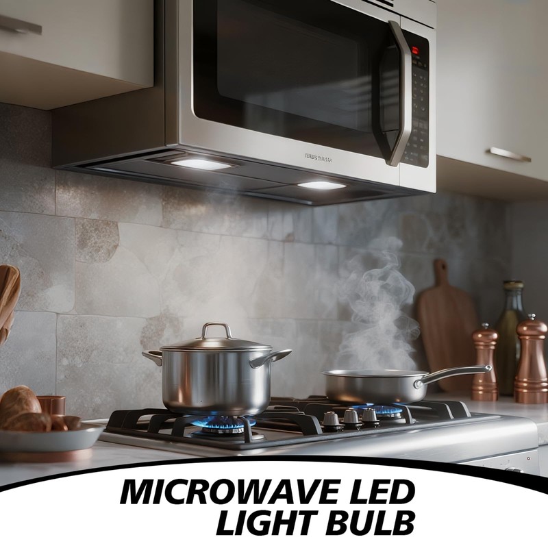 KEIVO LED Microwave Light Bulbs Under Hood, 3W 380LM, E17