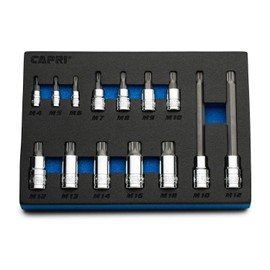 Capri Tools XZN Triple Square Bit Socket Set, 14-Piece (XZN Bit Set/Master)