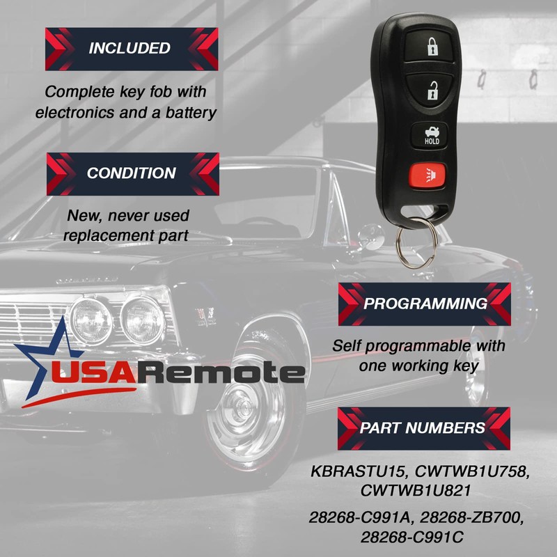 USARemote Keyless Entry Remote Key Fob 4btn for I35 G35