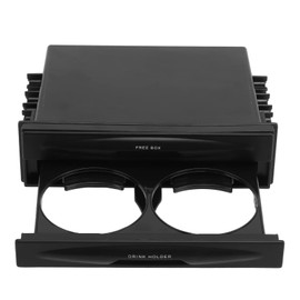 Single DIN Radio Bag, Dashboard Stereo Drain Bag, Car Radio Storage Box, 2-in-1, 2-Layer Black Drink Holder for Collecting Items