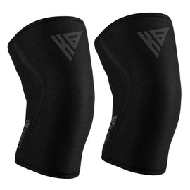 BURZKA Rodilleras Neopreno Crossfit 7 mm Levantamiento de Pesas Powerlifting Gym Compresion Apoyo Soporte de Rodillas (Carbon, Chico)