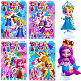ZHOC Magnetic Dress Up Dolls for Girls, Princess Cute Sweetheart Mermaid Ancient-Style Magnet Dolls Dress Up Kits, [4 Pack] Travel Game Trip Activity Toys Birthday Gifts for Toddler Girls Ages 3-8