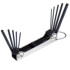 Hozan W-98 Allen Key Wrench Hex Wrenches, Set of 10, Opposite Side Size: 0.05 inch (1.27 mm), 0.059 inch (1.5 mm), 0.063 inch (1.6 mm), 0.08 inch (2 mm), 0.09 inch (2.4 mm), 0.1 inch (2.5 mm), 0.12 inch (3 mm), 0.13 inch (3.2 mm), 0.16 inch (4 mm), 0.2 i