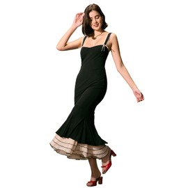RIHOAS Women's Maxi Bodycon Dress Sexy Black Sweetheart Neck Bodycon Slip Long Dresses