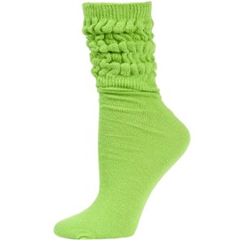 The Branch Eloise Women's Cotton Slouch Socks, Woman's Knee High Boot Socks (Light Green)
