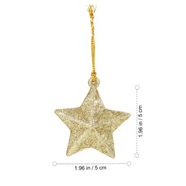 jojofuny 5cm Mini Gold Glitter Star Pendants, 30pcs Mini Star Baubles - Gold Star Christmas Ornaments for Xmas Tree Hanging Decoration