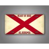 Alabama Flag Heart of Dixie License Plate Textured AL State