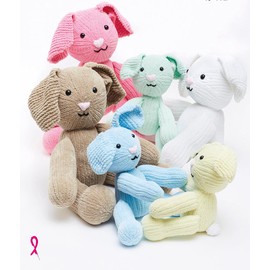 King Cole 9150 Knitting Pattern Rabbit Toys in Yummy