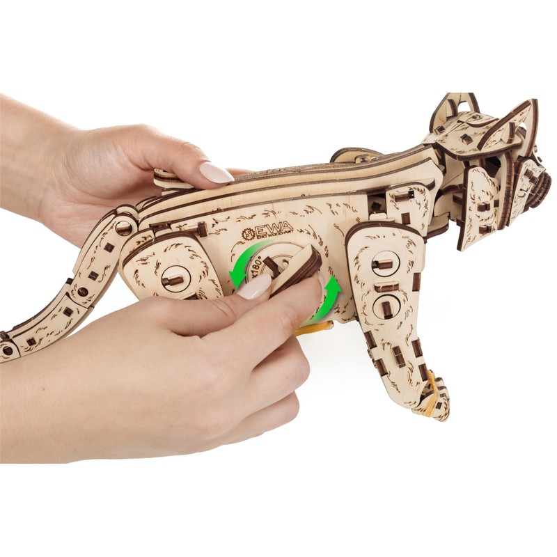 EWA Eco-Wood-Art Kitten Mechanical Wooden Kitten Spring Motor Kit Available