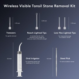 Tonsil Stone Removal Kit with Camera- 2025 Upgraded Tonsil Stone Remover Tool Connect with WIFI - Visual Led Light Tonsillolith Removal Tool with 4 Head Attachments (Black)