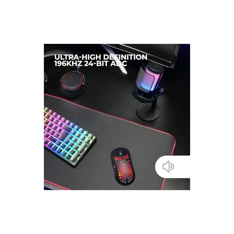 MARSGAMING Mars Gaming MMIC-SE, micrófono profesional ARGB de estudio, ultra
