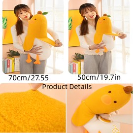 OPHRBU Banana Duck Plush Toy,27.5 in Cute Duck Banana Stuffed Animal Elastic Duck Plush Pillow,for Boys Girlfriend Adults Birthday Chrismas Thanksgiving Decor (White)