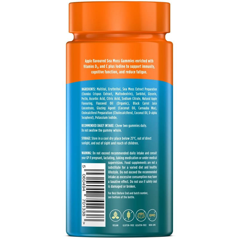 Wellgard Vegan Sea Moss Gummies, Formulated for Immunity with Iodine,