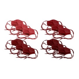 Funda facial ajustable de mezcla de algodón, paquete de 3, rojo, 5 x 4.5 x 0.5 pulgadas