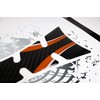 Tankpad Motorcycle 3D Tank Protector Carbon Look Orange Compatible with
