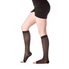 Medicella Calcetines de compresión transparentes hasta la rodilla, punta abierta,