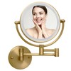 LEDOOLE Wall Mounted Makeup Mirror with Lights, 1/10X Double Sided