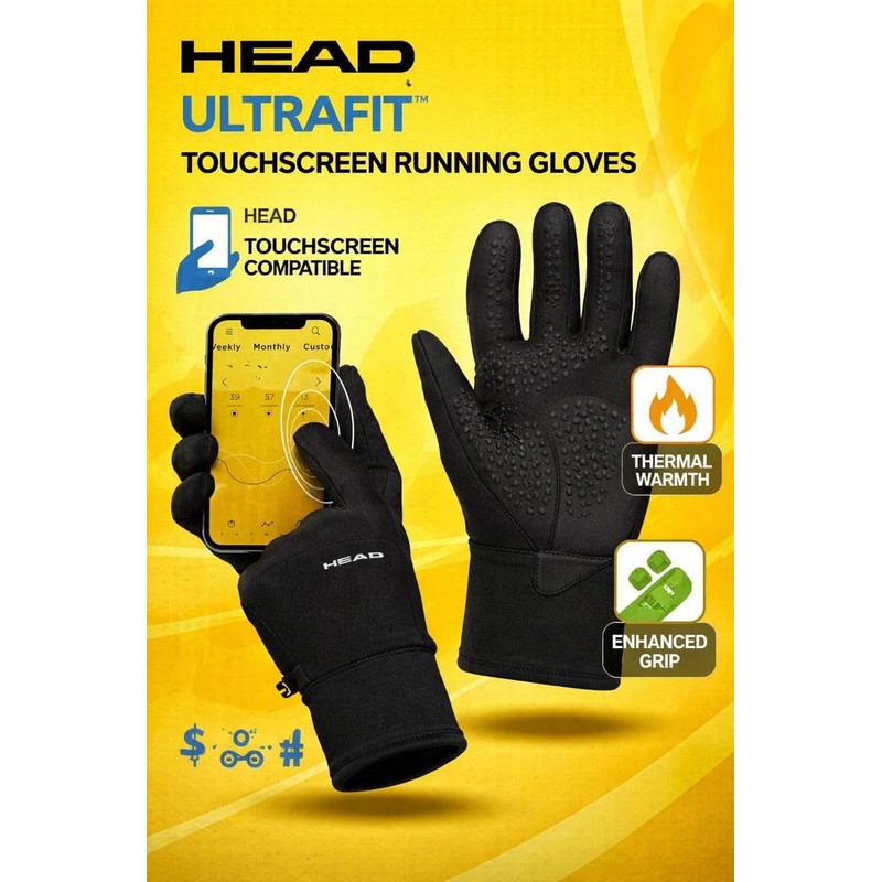 Head Guantes de correr multideportivos, con SENSATEC
