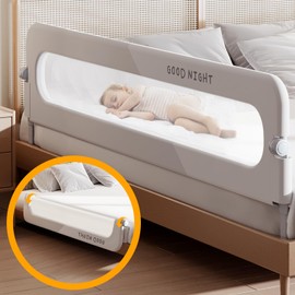 strenkitech Foldable Toddler Bed Rails - Kids Guard Bumper for Crib Safe Bed Side Rail for Twin Queen King Full Size Beds(78.7inch)