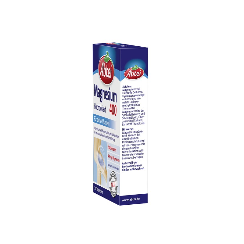 Abtei Magnesium 400 – Magnesium Tablets High Dosage Tablets for