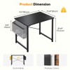 Computer Desk with Storage Bag, Metal Frame Study Table