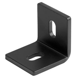 eoere 10 PCS 2" x 1-7/8" Heavy Duty Black Brackets, Heavy Steel Slotted Corner Brace, Max Load 400 lbs, Thickness 3/16"(6 Gauge)