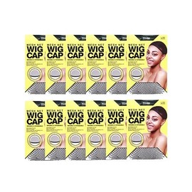 STUDIO LIMITED Black Mesh Net Wig Cap Durable Nylon Elastic Band Closed End (12 Pack)