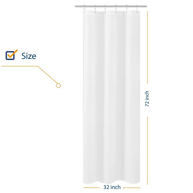 N&Y HOME Small Stall Shower Curtain Liner Fabric 32 x