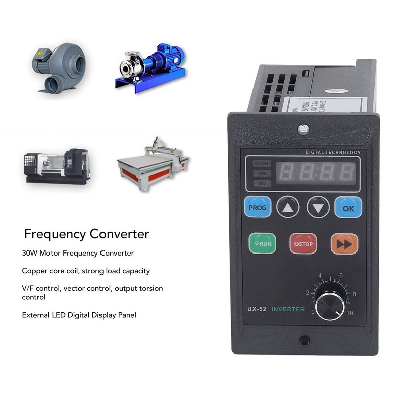 30W Frequency Converter LED Digital Mini Motor Inverter 1PH 176‑264V
