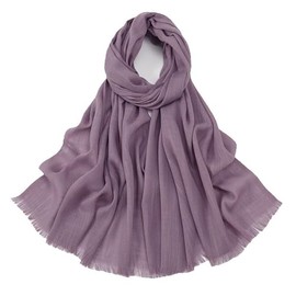 Needs & Wants® Plain Shawl Large Maxi Mixed Cotton Head Scarf Hijab Islamic Soft Cotton Shawl Wrap Frayed Ends (Large Square Head Scarf Cotton Hijab, MAUVE)