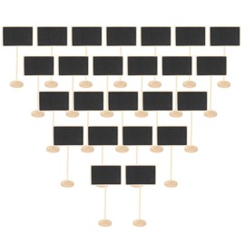 PATIKIL Mini Chalkboard Signs, 24Pcs Small Chalkboard with Easel Stand Wooden Rectangle for Food Labels Party Weddings Message Board Signs Event Decorations, Black (6.7"x3.1")