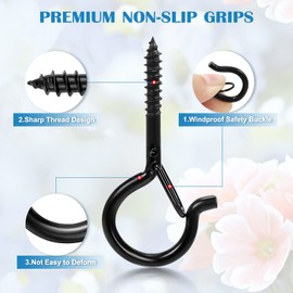 LYCXAMES Screw Hooks, Pack of 20 Stainless Steel Hook Screws with Fuse, Hooks for Screws, Ceiling Hooks, Wall Hooks for Hanging Pot Plants, Lights