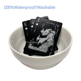 Acelion Waterproof Playing Cards, Plastic Poker Cards, Poker Card Set, Playing Cards (Black Dragon)