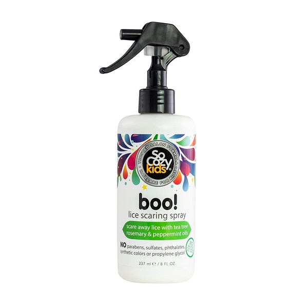 SoCozy Boo! Lice Scaring Spray For Kids Hair | Clinically Proven to Repel Lice | 8 fl oz | No Parabens, Sulfates, Synthetic Colors or Dyes