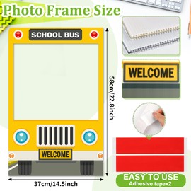 Back to School Decorations, First Day of School Photo Prop, Photo Booth Props for First Day of Welcome Back to School Party Supplies (Yellow)