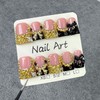 Handmade Press on Nails Medium Almond Fake Nails French Black