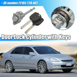 X Autohaux 1 Set Front Door Lock Cylinder Set Kit with 2 Keys for Honda Accord 2013-2017 72