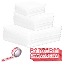 JUGATAMAIBU Foam Wrap Cushion Pouches，Cushion Foam Pouch for Moving and Storing,dish packing supplies for moving，Protect mug,China(7.5x7.5 Inch, 12x7.5 Inch,12x12 Inch,14x14 Inch) (White, 150PCS)