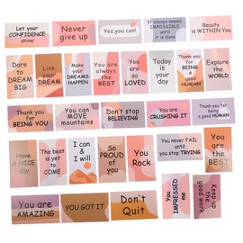 Operitacx Pack of 30 Motivational Cards Small Encouragement Cards with English Words Children's Cards Embroidery Cards for Children English Quote Card for Employees Small Quote Card Bohemia