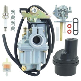 ALRACALL LT50 Carburetor Replaces for Suzuki 13200-04410 13200-04450 13200-04432 13200-43F01 For LT-A50 LT 50 ATV Quad JR50 Dirt Pit Bike Motor with Fuel Petcock Valve Air Cleaner Box