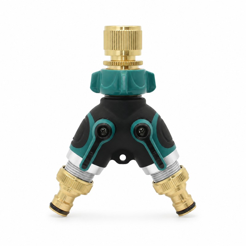 Water Control 2-Way Garden Hose Splitter for Outdoor Faucets –