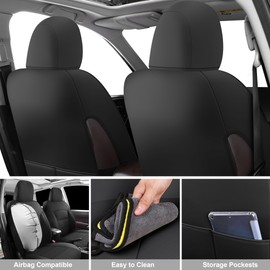 GXT Custom Fit Subaru Forester Seat Covers, Waterproof Leather Car Seat Covers, Car Seat Cushion Fit for 2013-2018 Subaru Forester(Black)