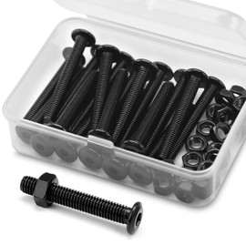 (20 Sets) M5 x 30 mm Flat Head Allen Screws and Nuts Set, 304 Stainless Steel Black Oxide, Hex Screws for Furniture, Furniture Screws