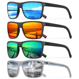 Square Polarized Sunglasses for Men Vintage Style Driving Travel Sun Glasses Lightweight Frame UV Protection Goggles