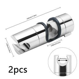 JINXIAN 2 x Universal Hand Shower Holder Shower Head Holder 18-25 mm Adjustable Shower Holder for Slide Bar Shower Holder 360° Rotatable Shower Holder for Bathroom Shower Rail, ABS, Chrome-Plated